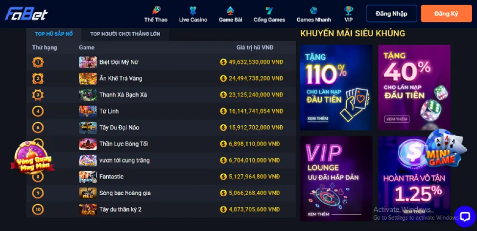 Nút đăng ký trên giao diện G666 tải app